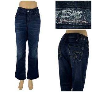 Silver Womens Jeans 16 X 31 Suki Mod Slim Boot Cut Blue Denim Cotton Stretch